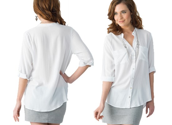 Crisp, white button-up shirt
